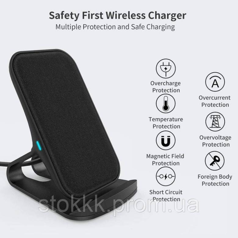 Беспроводная зарядка Lecone Fast Wireless Charger Fabric 10W/7.5W - фото фото фото 1