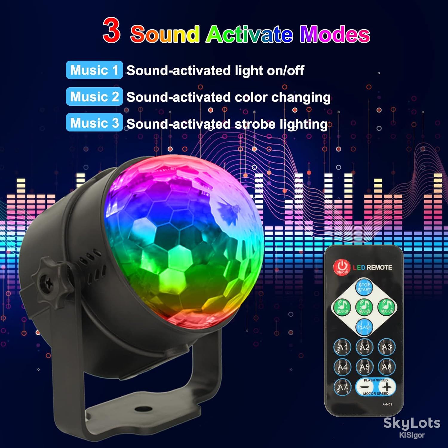Світлодіодний диско-шар  (Magic Ball Light / LED RGB Party Light) *80976 - фото фото фото 3