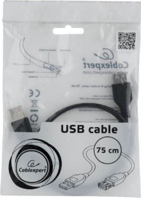 Кабель Cablexpert USB 2.0, A-тато/А-мама, 75 см. - фото фото фото 1