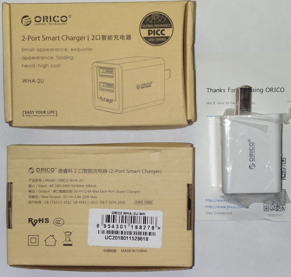 ORICO WHA-2Uзарядное устройство на 2 USB 5V 2,4A original! - фото фото фото 2