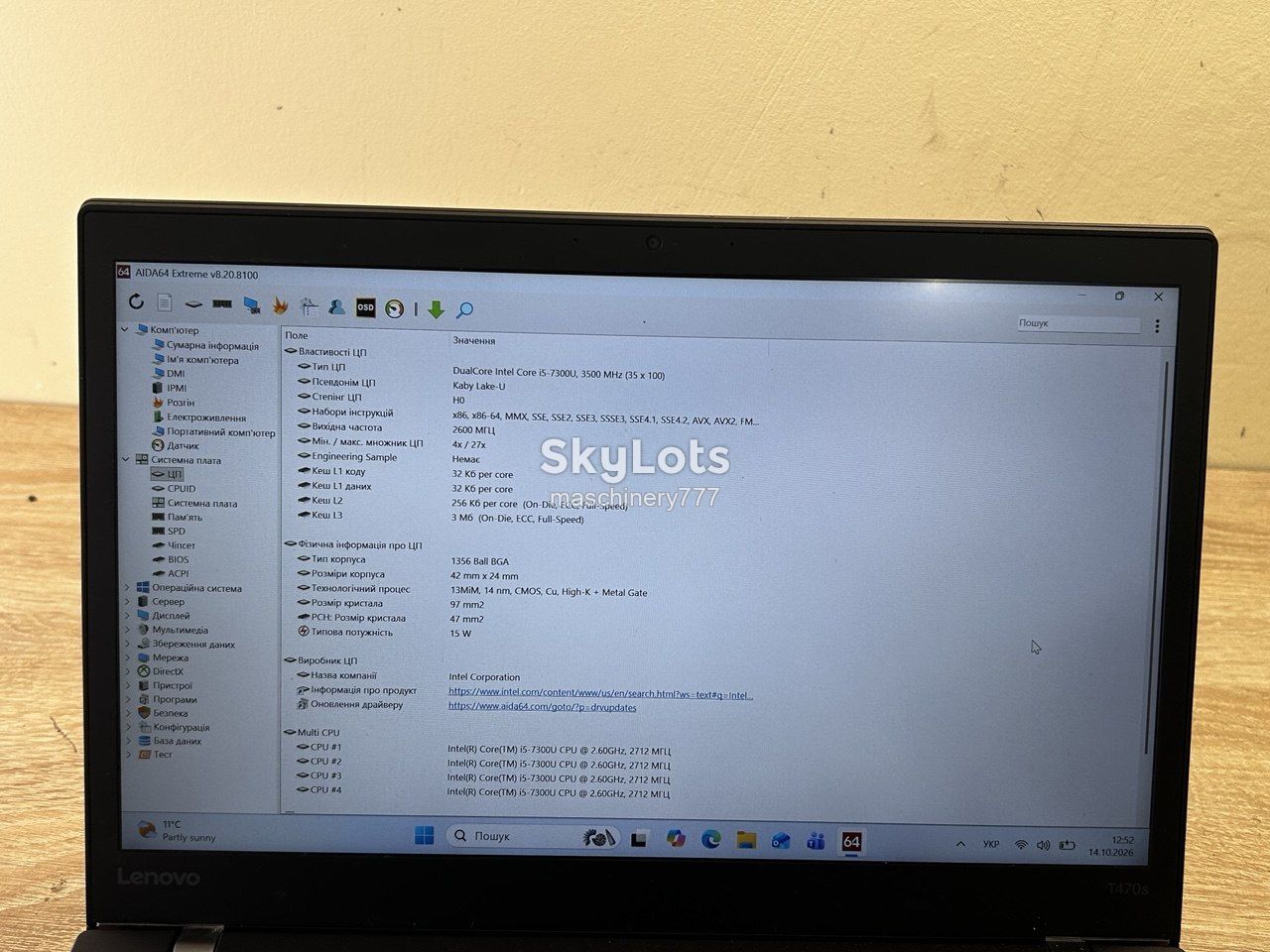 ноутбук lenovo t470s-intel core i5-7gen-4gb ram ddr4-№а935 - фото фото фото 12