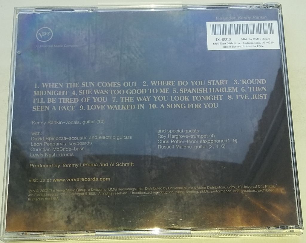 KENNY RANKIN A Song For You CD US - фото фото фото 2