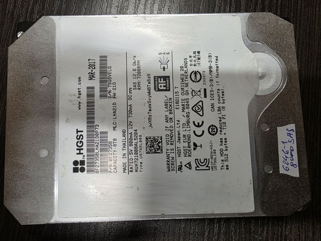 8000Gb 8Tb 3,5 SAS 12Gb HGST 0F27358 жорсткий диск   (6246-1) - фото фото фото 0