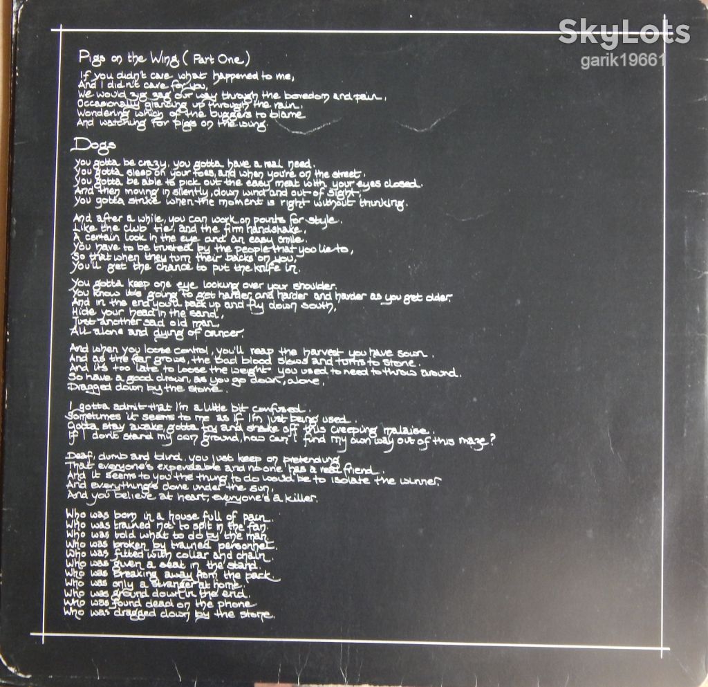 Pink Floyd – Animals  (Harvest – SHVL 815, UK) inner sleeve VG+/EX+ - фото фото фото 3
