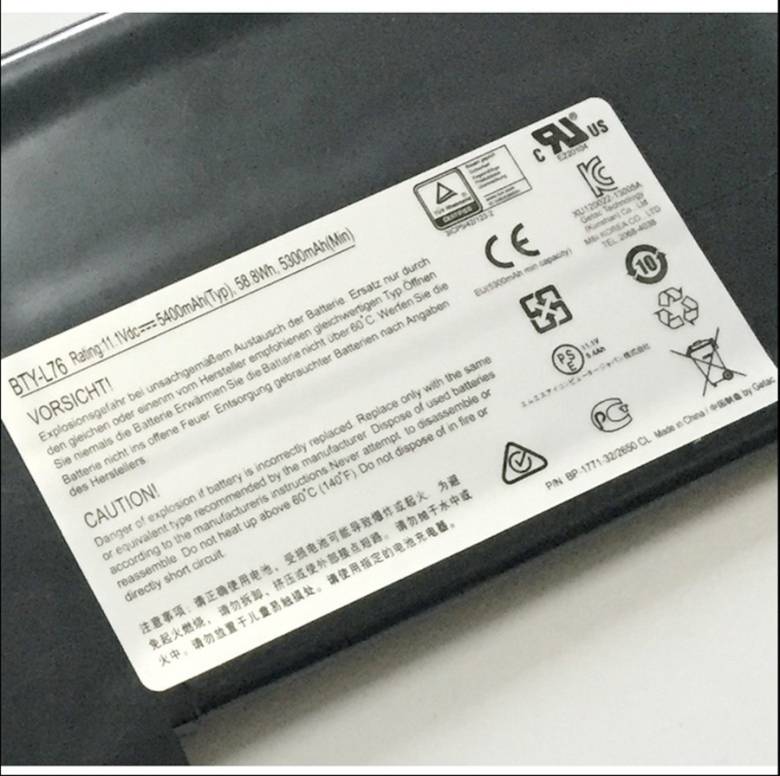 Батарея для ноутбука MSI BTY-L76, 5400mAh, 6cell, 11.1V, Li-ion, черная, - фото фото фото 1