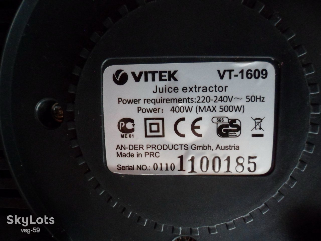 Слив для сока к соковыжималке Vitek VT-1609 - фото фото фото 2