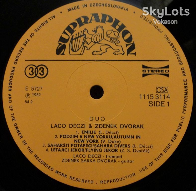 Laco Deczi &amp; Zdenek Dvorak - Duo  NM/NM- - фото фото фото 3