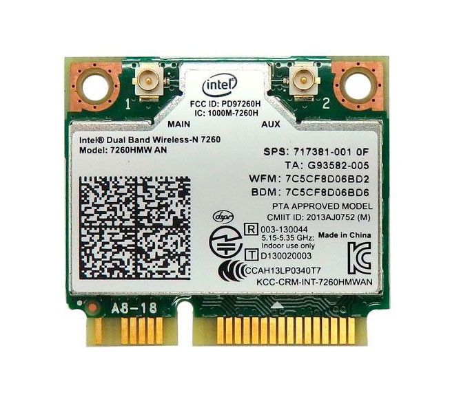 Wi-Fi модуль Intel Wireless-N 7260 Mini PCI-e 300Mbps 802.11agn Bluetooth 4.0 - фото фото фото 0