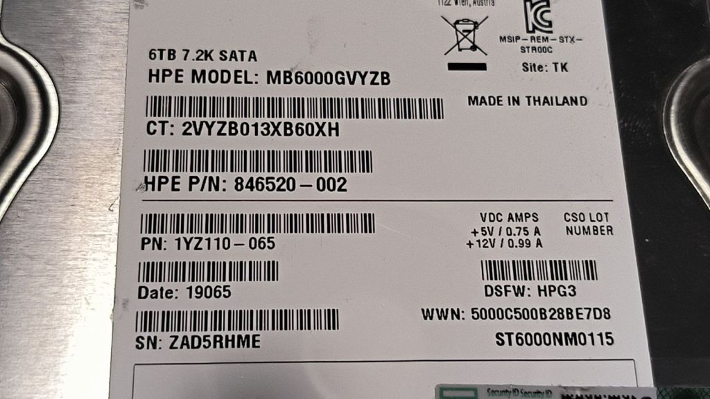 Жорсткий диск HDD Hewlett Packard Enterprise MB6000GVYZB 6TB №1 - фото фото фото 3