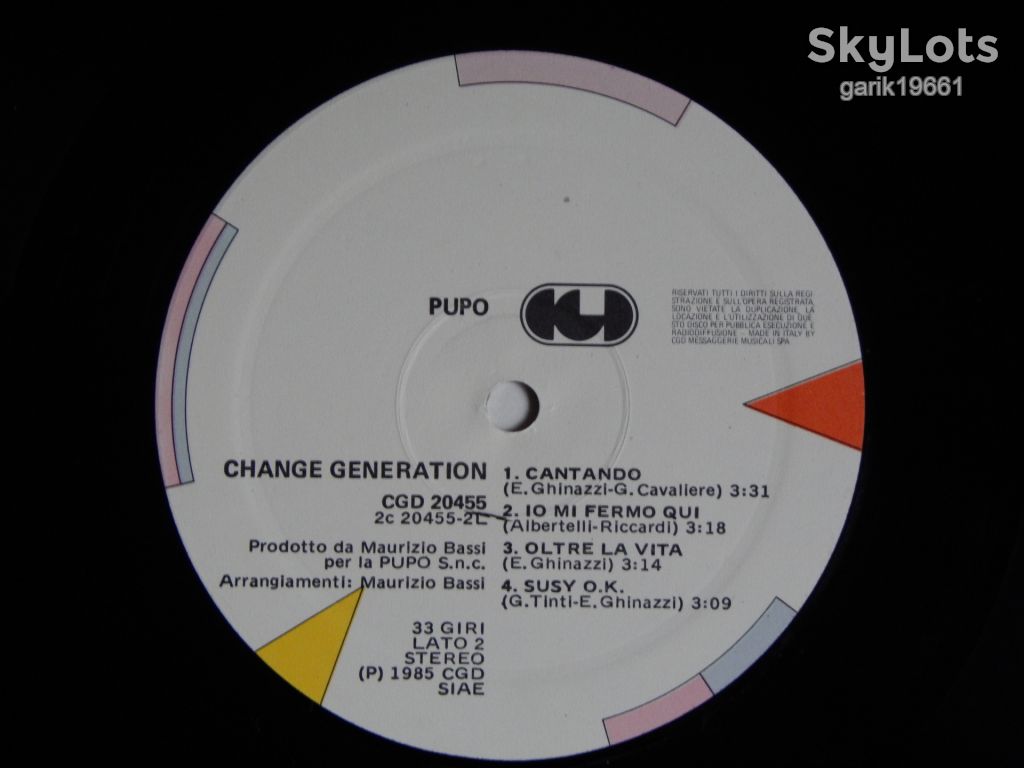 Pupo ‎– Change Generation   (CGD ‎– CGD 20455, Italy) EX+/NM- - фото фото фото 3