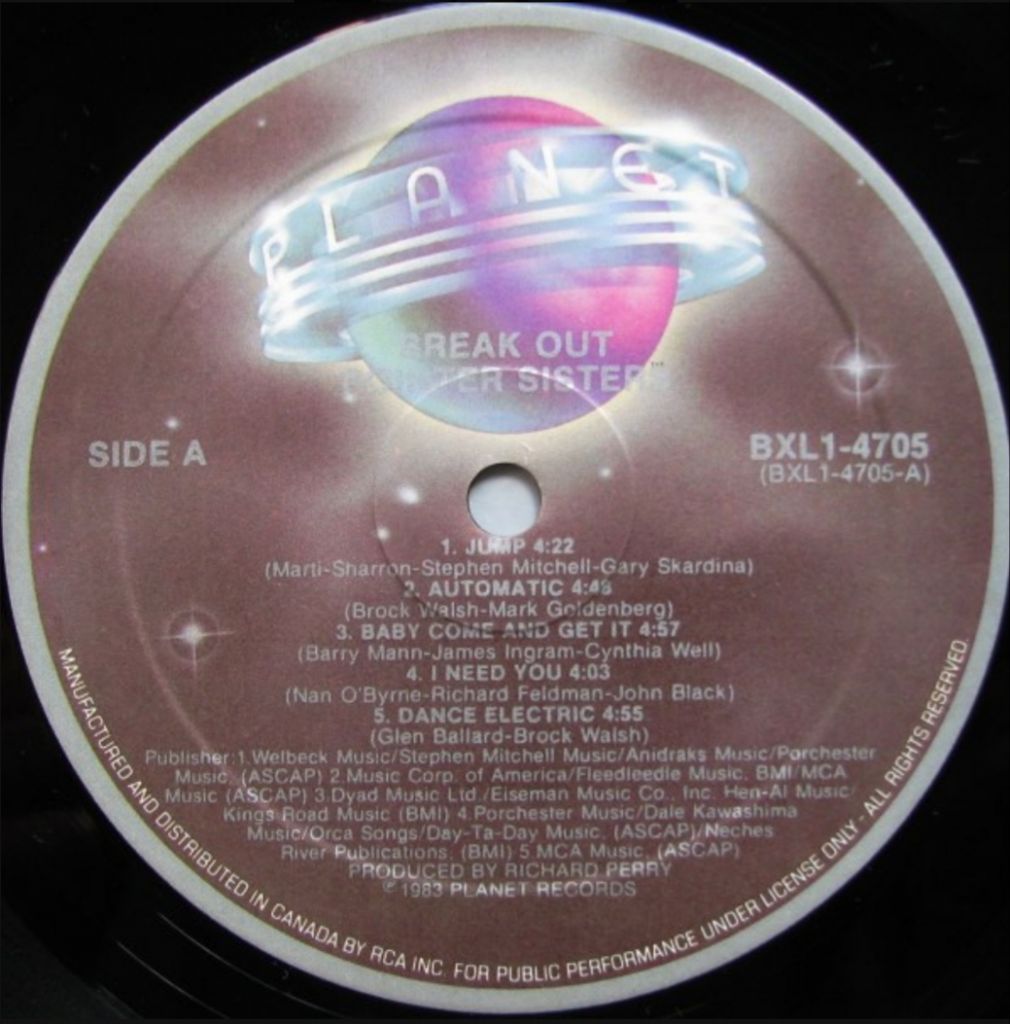 Pointer Sisters - Break Out - 1983.  (LP). 12. Vinyl. Пластинка. Canada - фото фото фото 5