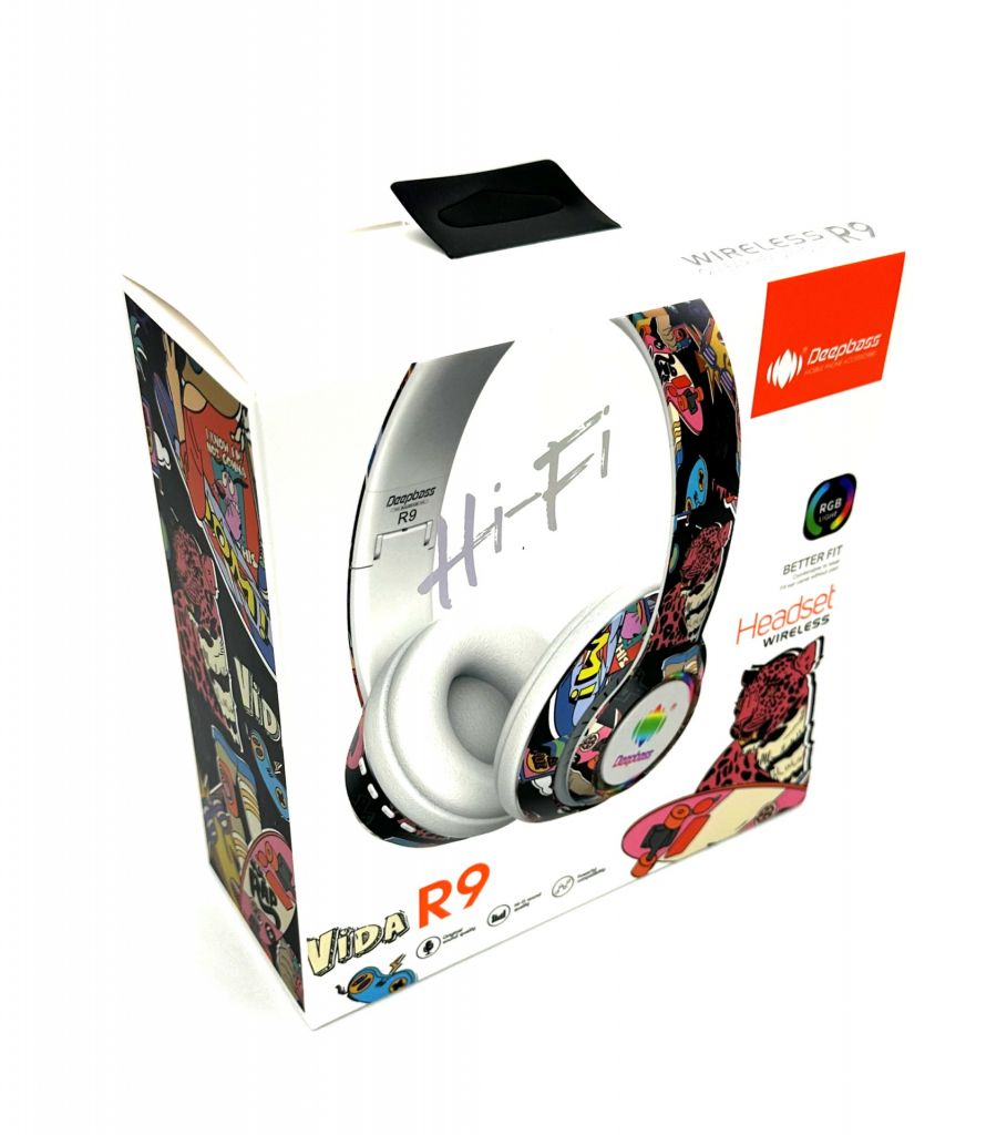 Навушники RGB Bluetooth DEEPBASS R9 Білі - фото фото фото 3