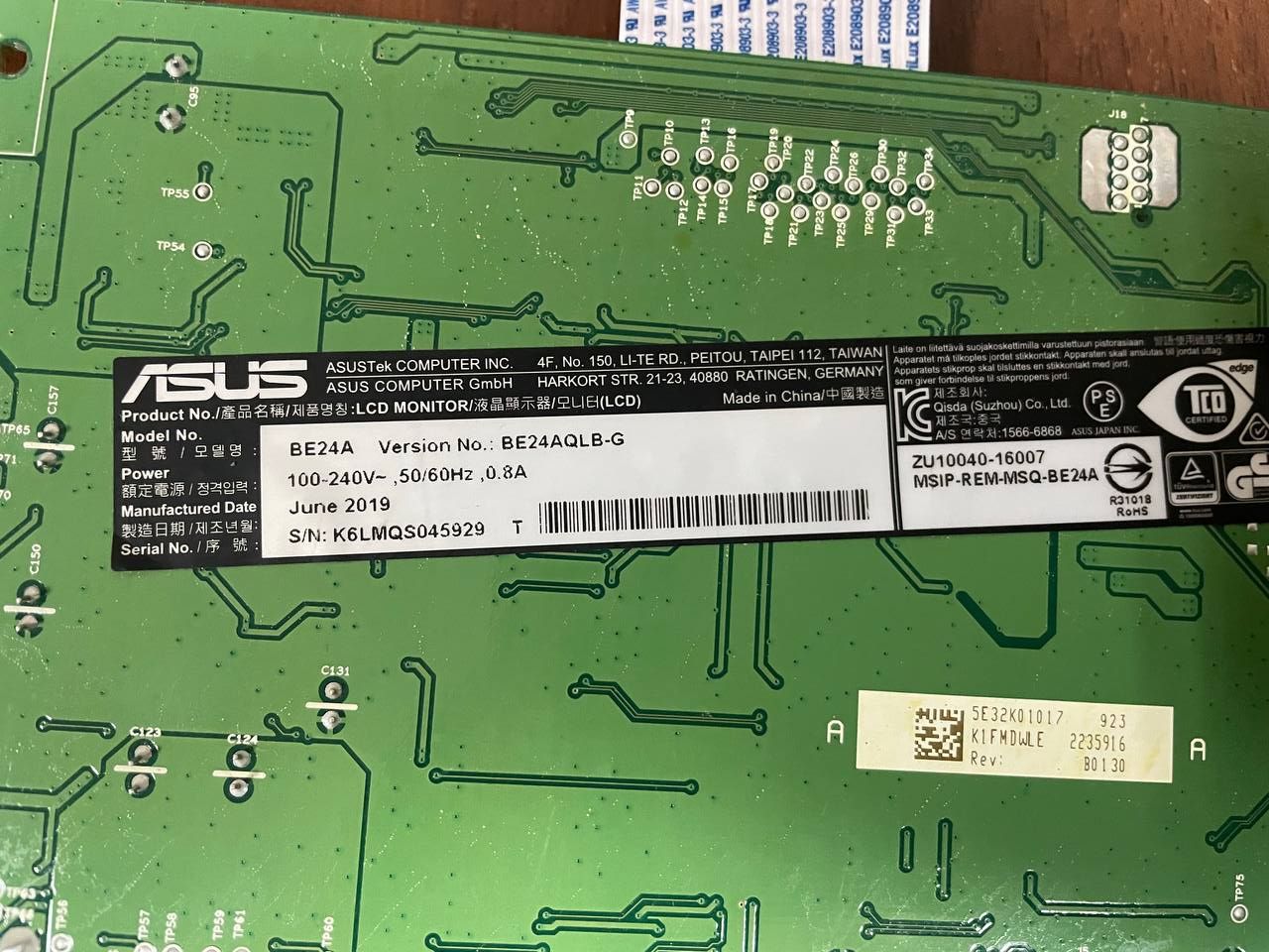 Плата скалера main для монитора Asus BE24A - фото фото фото 2