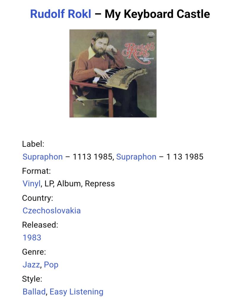 Rudolf Rokl - My Keyboard Castle - 1976.  (LP). 12. Vinyl. Пластинка. Czechoslovakia. - фото фото фото 4