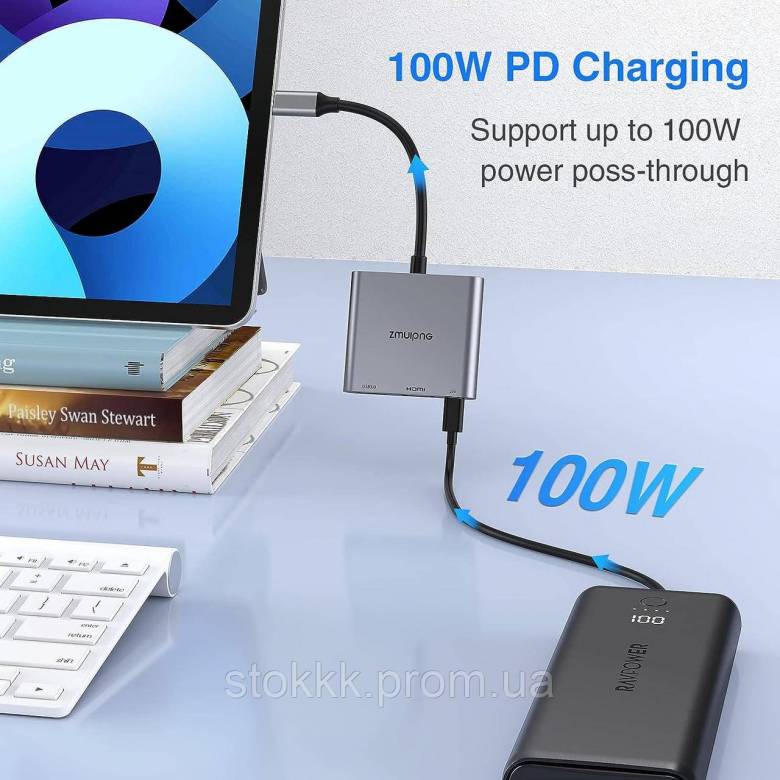 Адаптер USB C-HDMI USB PD 60Вт Уценка - фото фото фото 5