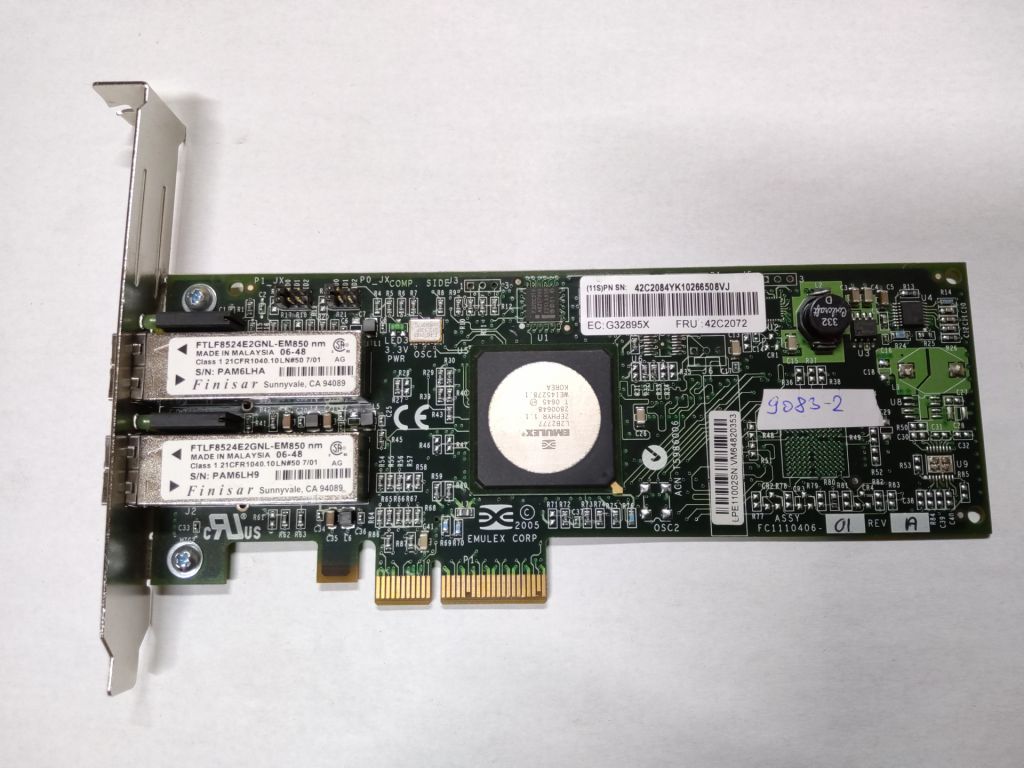 LPe11002 Emulex 4Gb Dual Port Fibre Channel PCI-E  (9083-2) - фото фото фото 0