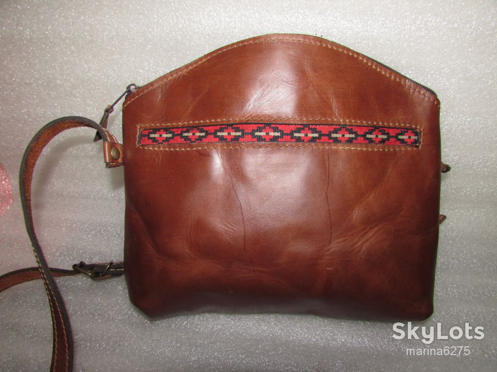 Сумка CROSSBODY 100% натуральная кожа В ЭТНО СТИЛЕ - фото фото фото 1
