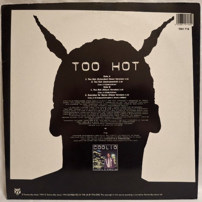 Coolio - Too Hot - 1995.  (EP). 12. Vinyl. Пластинка. UK. - фото фото фото 1