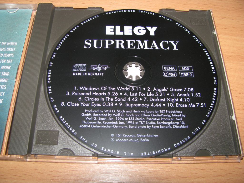 ELEGY - Supremacy  (1994 T&amp;T 1st press) - фото фото фото 2