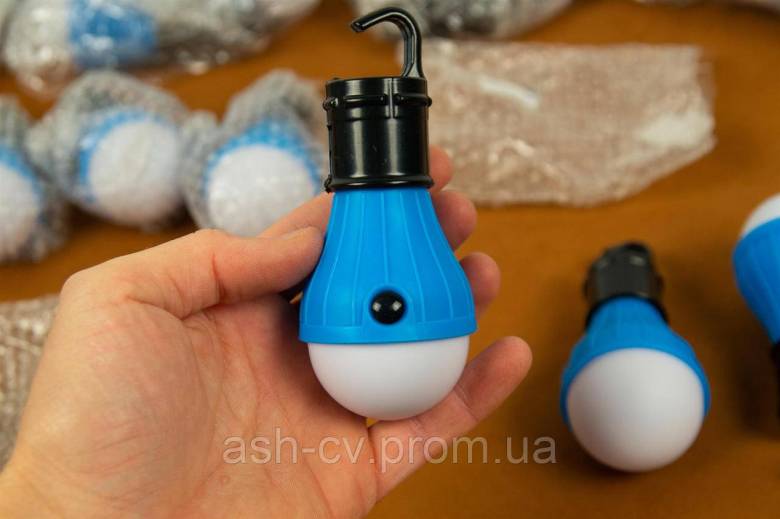 LED ліхтар у формі лампочки Camping Light Bulb Blue (3хAAA) - фото фото фото 2