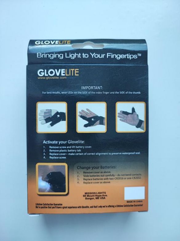 Рукавичка ліхтар glove light з вбудованим ліхтариком - фото фото фото 1