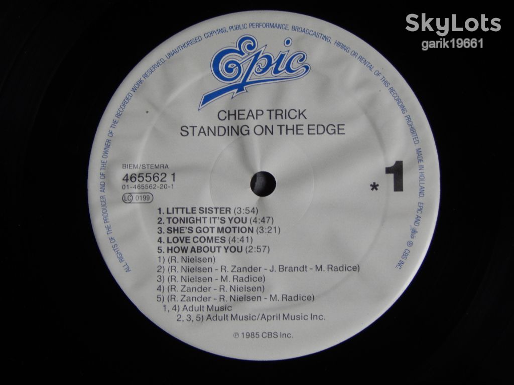 Cheap Trick – Standing On The Edge  (Epic ‎– 465562 1, Holland) insert NM-/NM- - фото фото фото 3