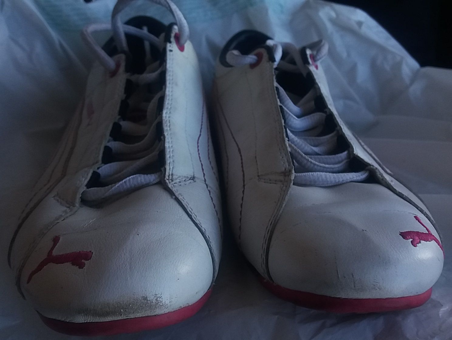 женские фирменные белые puma  кроссовки   кожа пума оригинал - фото фото фото 4