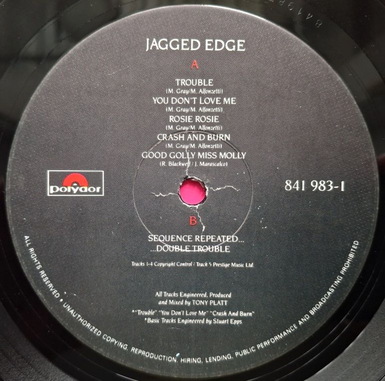 Jagged Edge - Trouble - 1989.   (LP). 12. Vinyl. Пластинка. UK. Rare. - фото фото фото 4