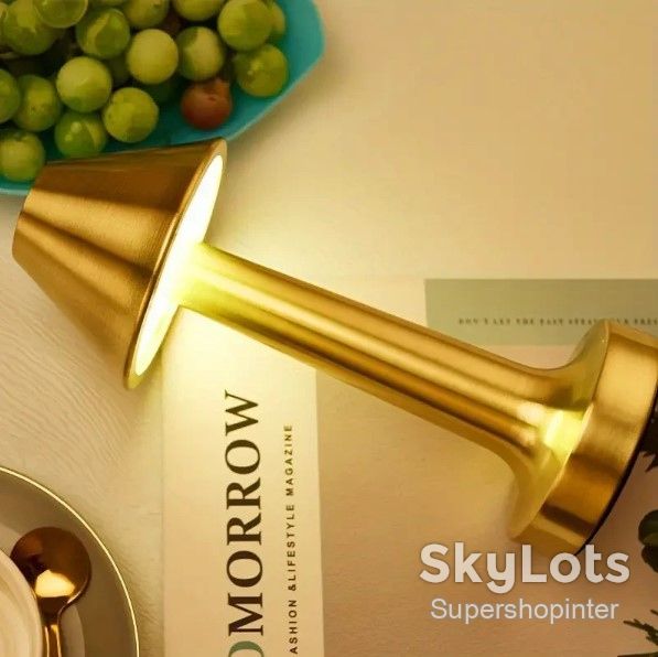 Настольная лампа металлическая с аккумулятором PC-8231 Золотистый Настольная сенсорная LED лампа - фото фото фото 8