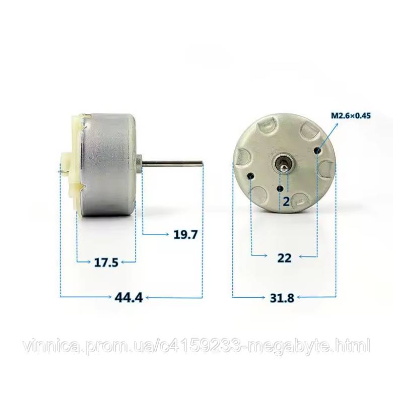 DC Motor Двигун Mabuchi RF-500TB-12560 DC 6V-12V D32mm L21.7mm - фото фото фото 1