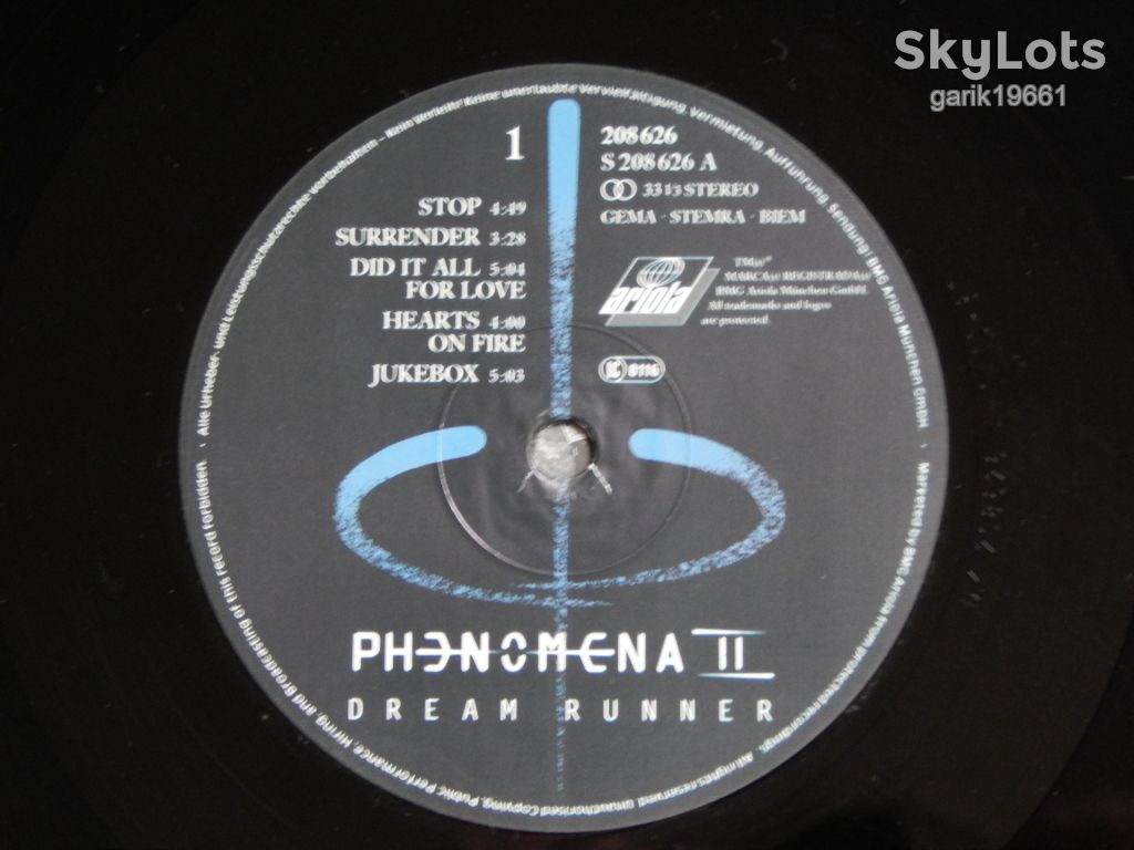 Phenomena ‎– Dream Runner  (Ariola ‎– 208 626, Germany) insert NM-/EX+ - фото фото фото 3