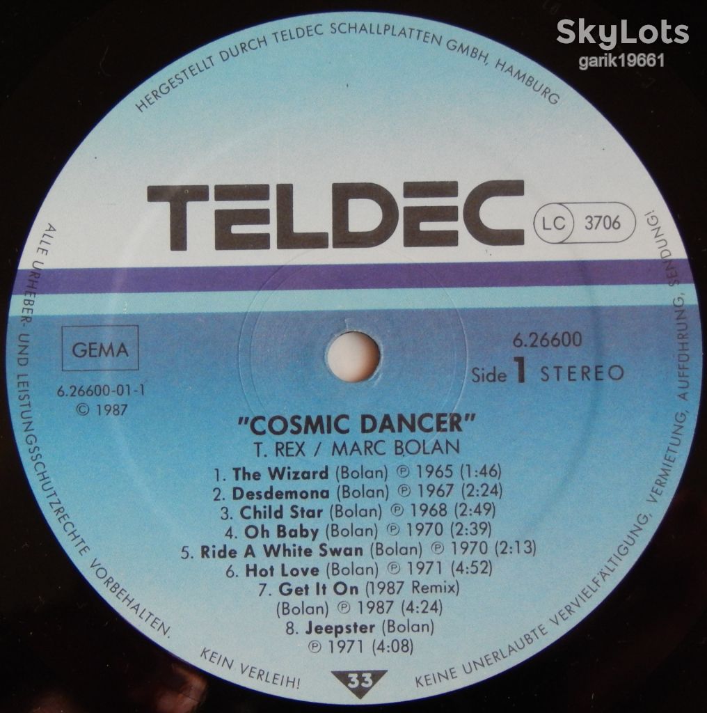 T. Rex / Marc Bolan – Cosmic Dancer  (TELDEC – 6.26600 BU, Germany) NM-/NM- - фото фото фото 3