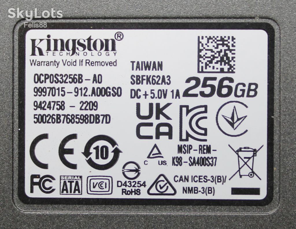 Накопитель SSD 2.5" 256GB - Kingston 0CP0S3256B-A0 - 96% - РАБОЧИЙ - фото фото фото 6