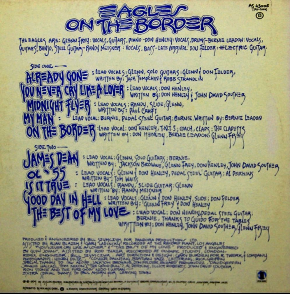 Eagles - On The Border - 1974.   (LP). 12. Vinyl. Пластинка. Germany. - фото фото фото 1