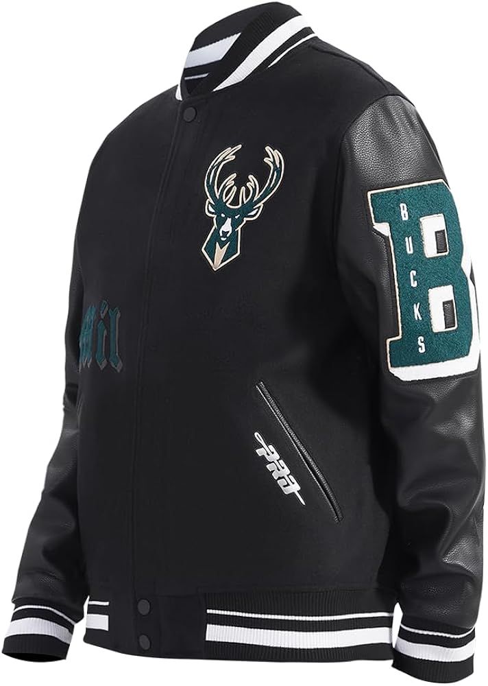 Бомбер Pro Standard NBA Milwaukee Bucks Old English Varsity Jacket - фото фото фото 2