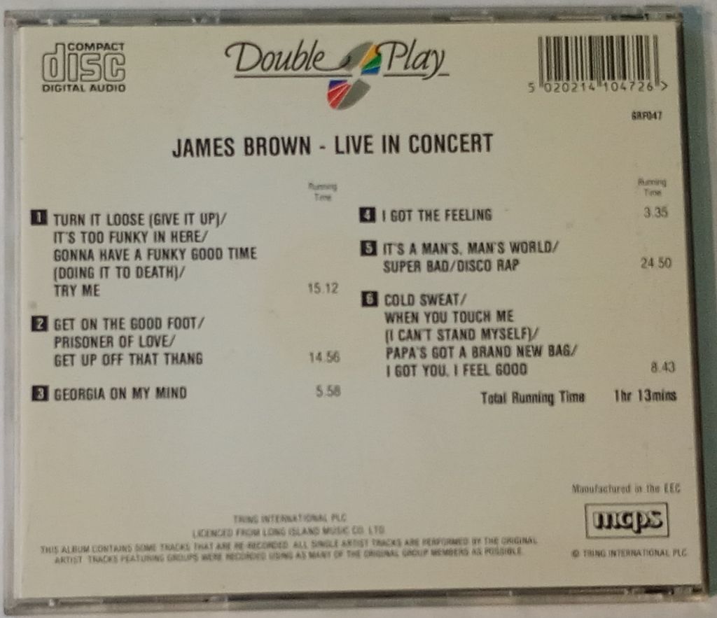 JAMES BROWN Live In Concert CD Europe - фото фото фото 2