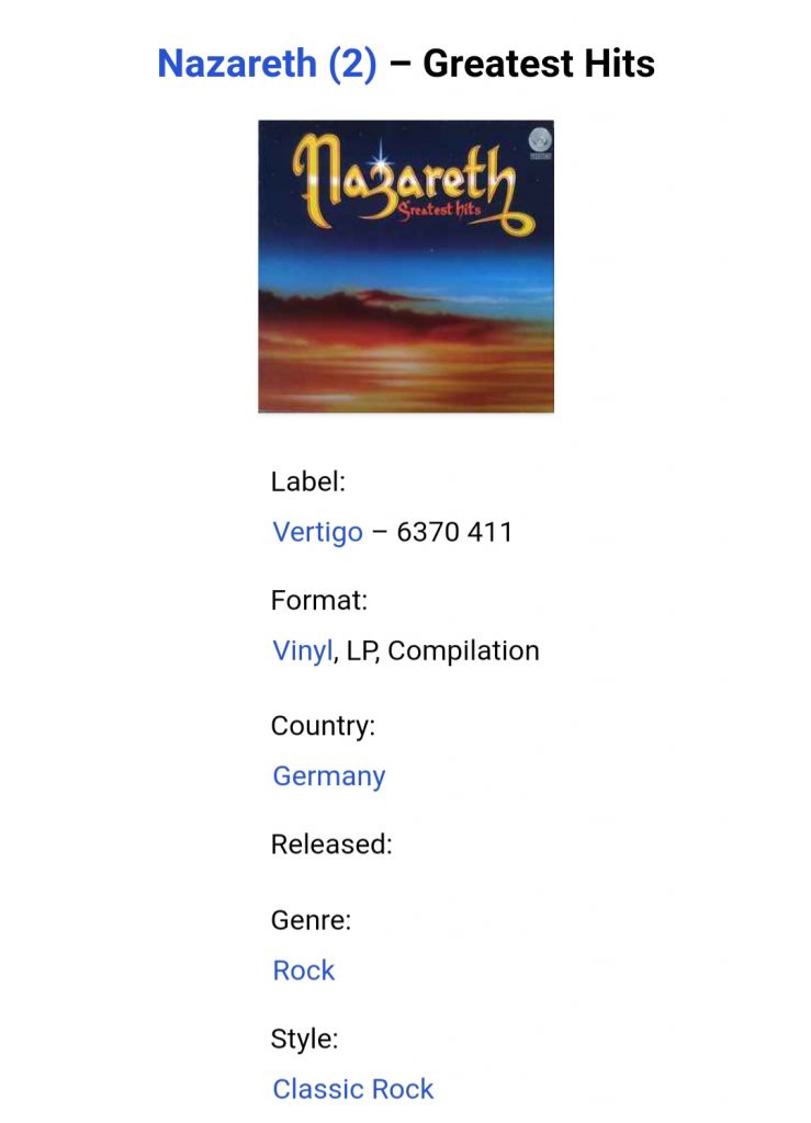Nazareth - Greatest Hits - 1971-75.   (LP). 12. Vinyl. Пластинка. Germany - фото фото фото 6