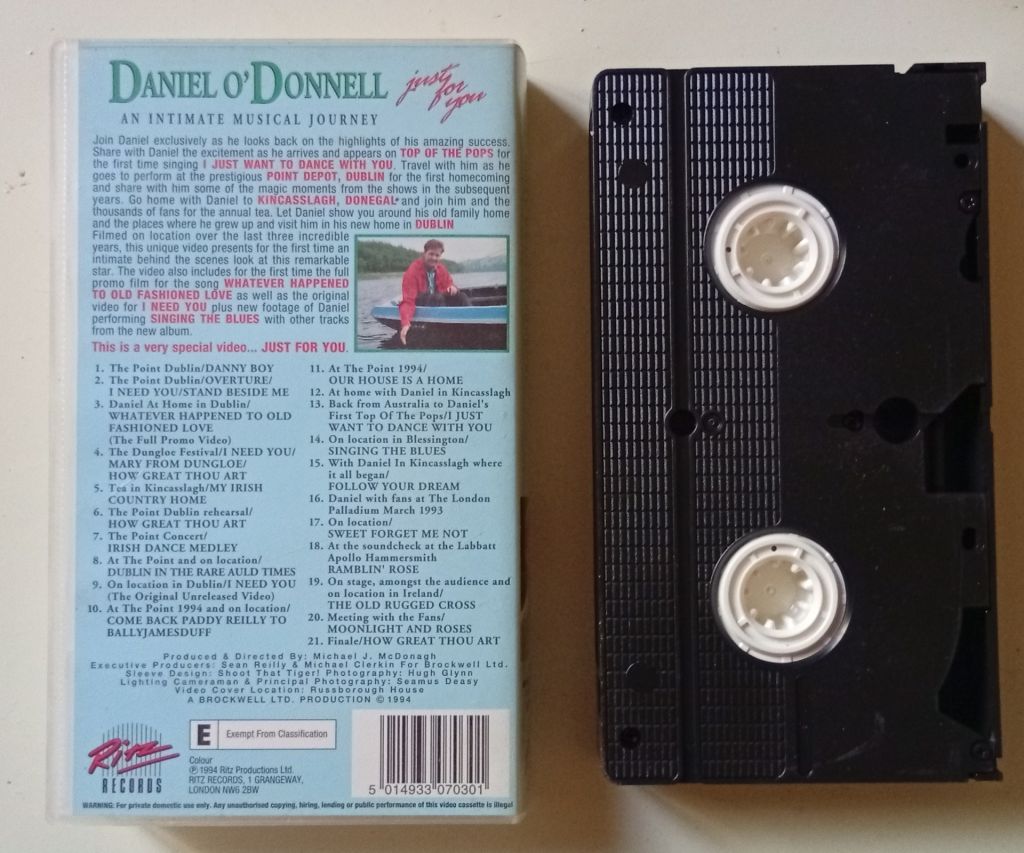 Видеокассета Daniel O’Donnell – Just For You  (1994)  (фирма) - фото фото фото 1