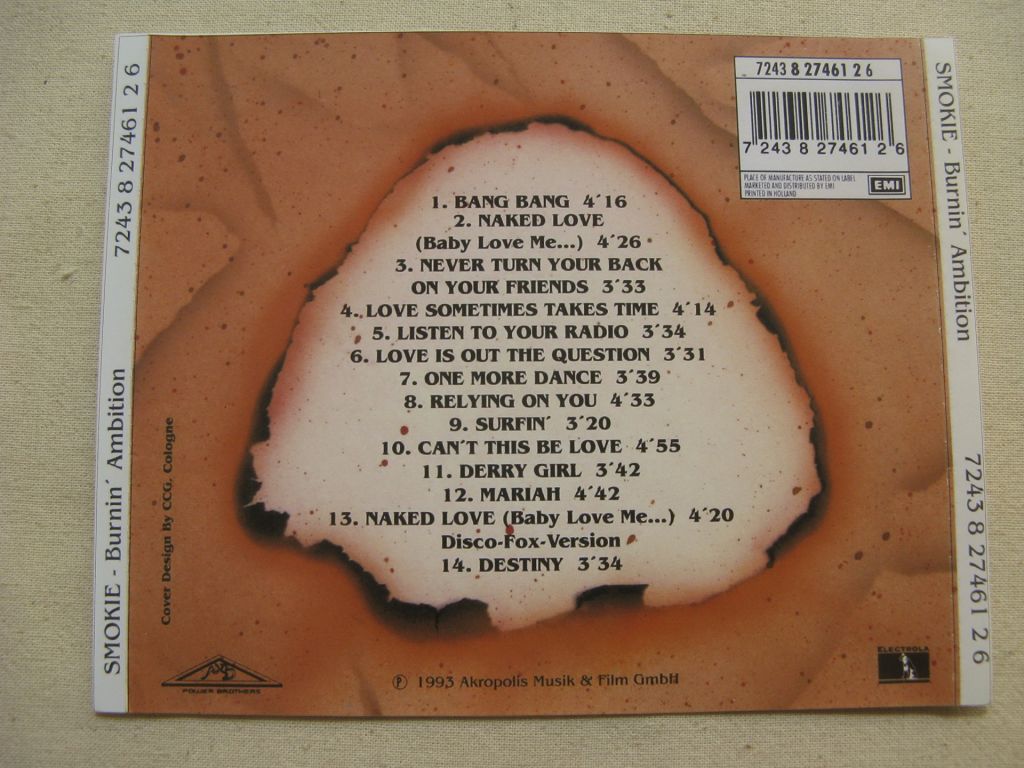 CD Smokie. Burnin' Ambition. 1993. - фото фото фото 4