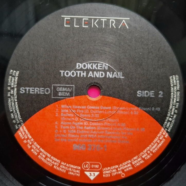 Dokken - Tooth And Nail - 1984.  (LP). 12. Vinyl. Пластинка. Germany. - фото фото фото 5