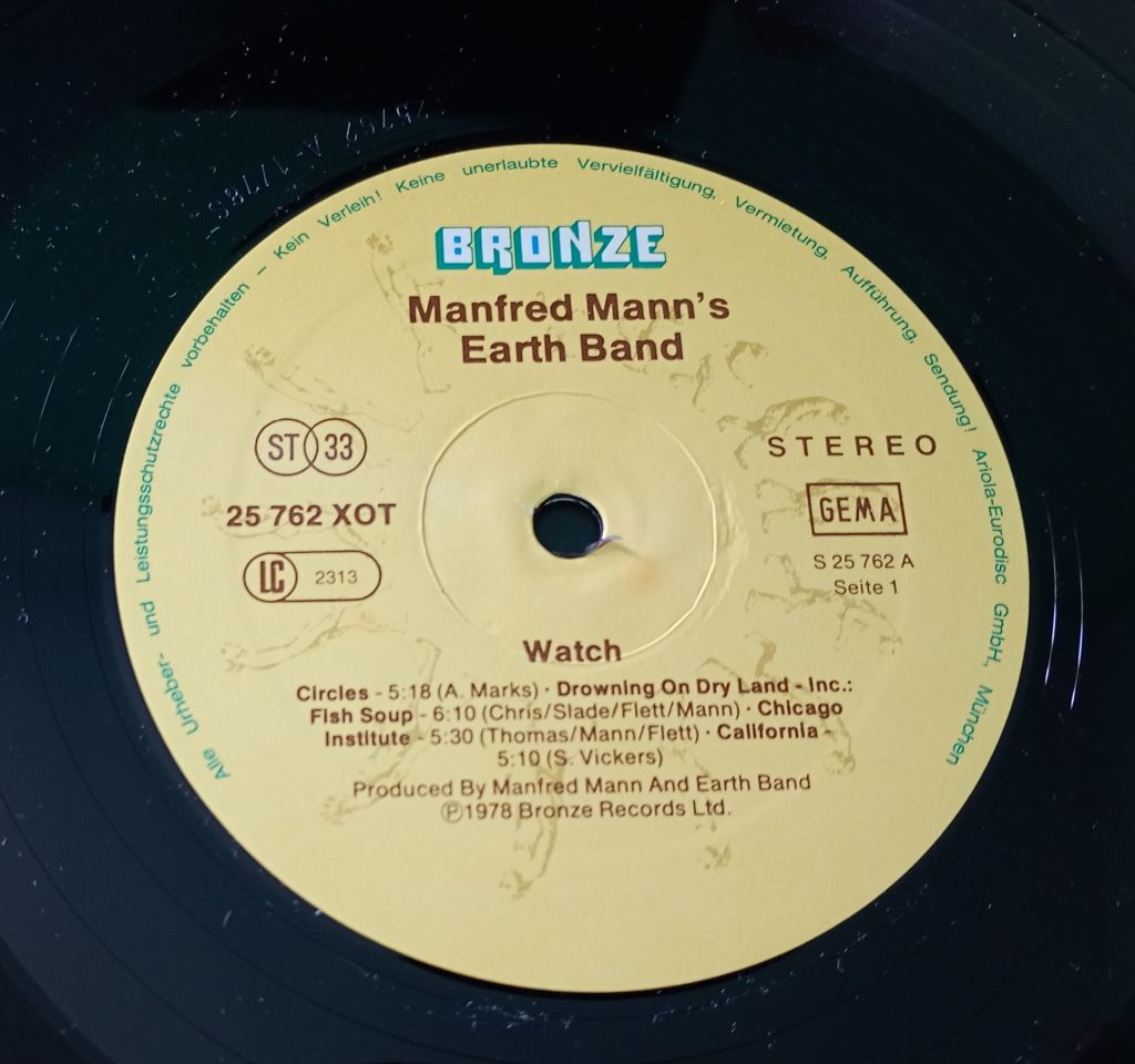 MANFRED MANN'S EARTH BAND Watch LP VG++ - фото фото фото 2