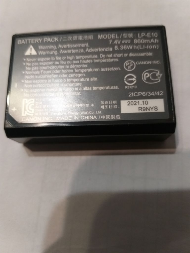 Акумулятор CANON LP-E10  7.4v 860mAh - фото фото фото 2