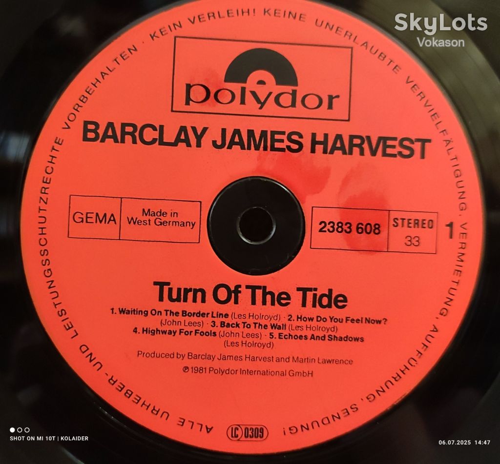 barclay james harvest - Turn of the tide  NM/VG - фото фото фото 3
