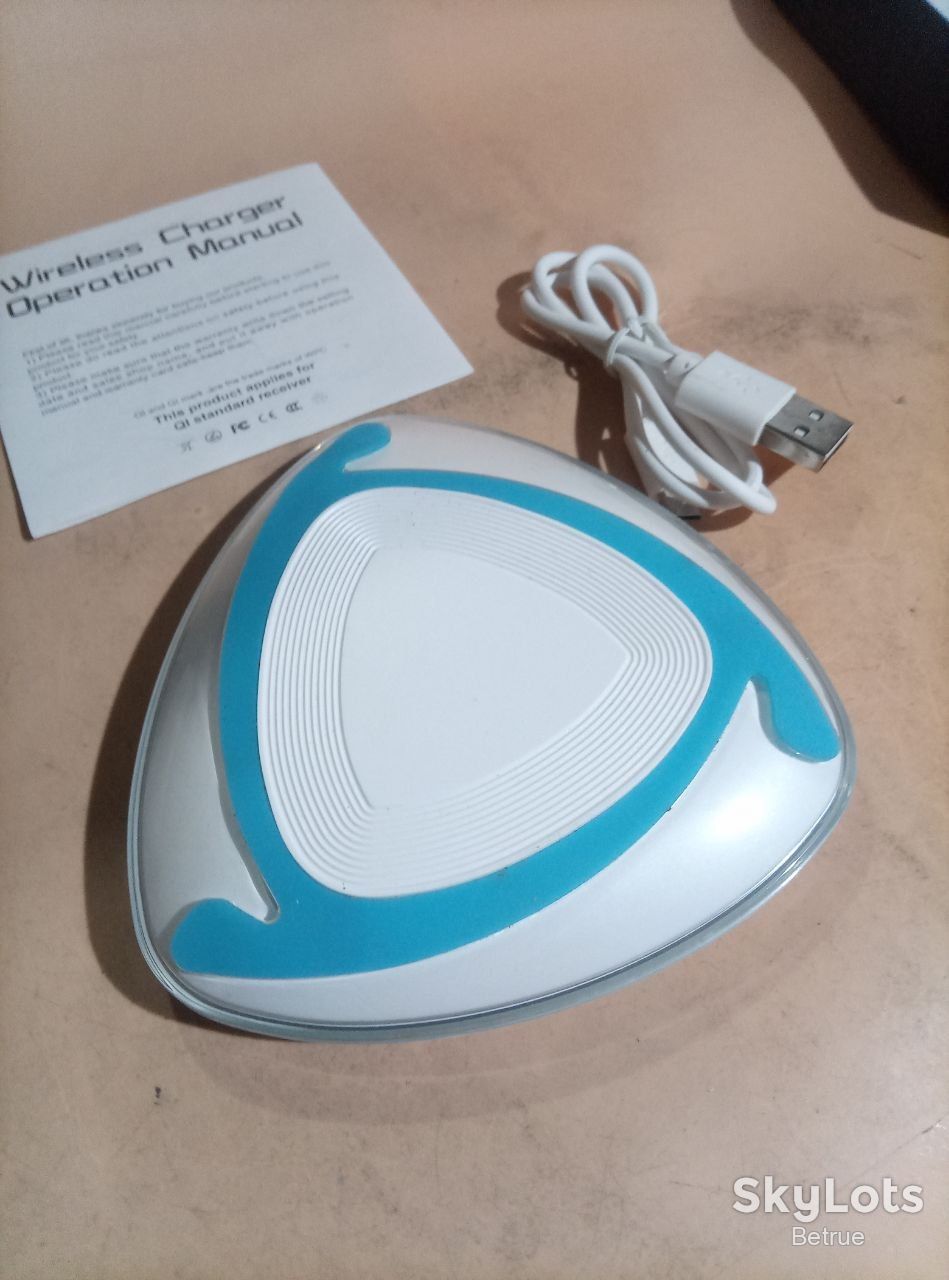 Бездротовий зарядний пристрій Olmi M7 Qi для смартфонів 5V/1.5A White/Blue    (20021) - фото фото фото 5