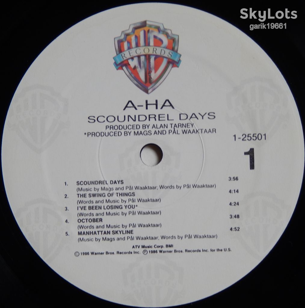 a-ha – Scoundrel Days  (Warner Bros. Records – 9 25501-1, US) EX+/NM- - фото фото фото 2