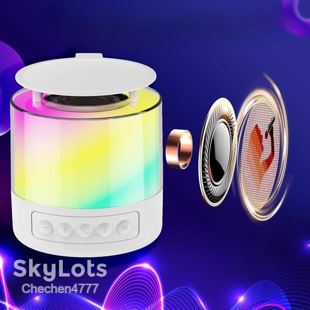 Портативна колонка   (K19)   (Bluetooth, LED, 2 мікроф.)   (Біла) - фото фото фото 5