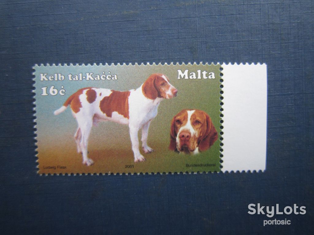 Марка Мальта 2001 фауна собака мальтійський гончак MNH - фото фото фото 0