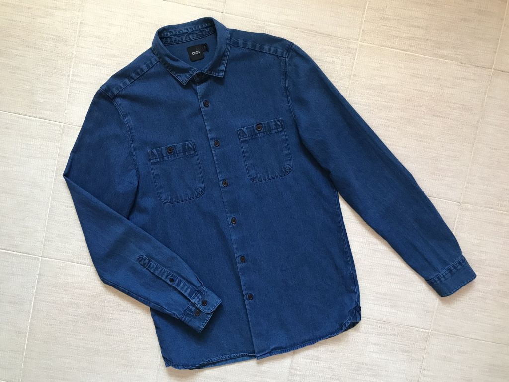 Стильная джинсовая рубашка, Asos Denim.  S ворот 37/38 - фото фото фото 1