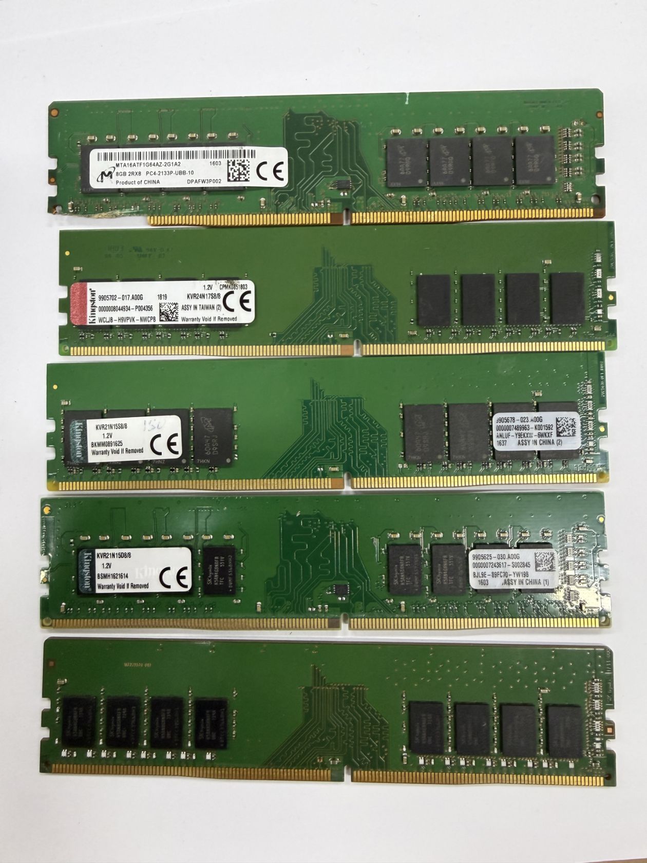 ЛОТ 5шт оперативна пам’ять 8Gb DDR4 - неробоча - фото фото фото 0