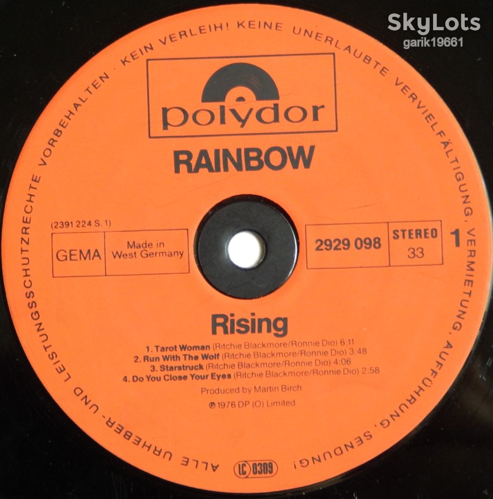Rainbow – Rising  (Polydor – 2929 098, Germany) EX+/NM- - фото фото фото 2
